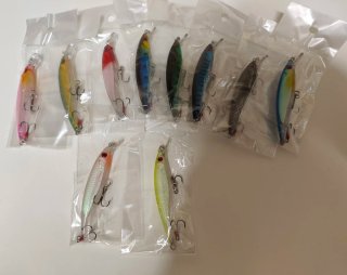 Lote 9 señuelos pesca 8cm