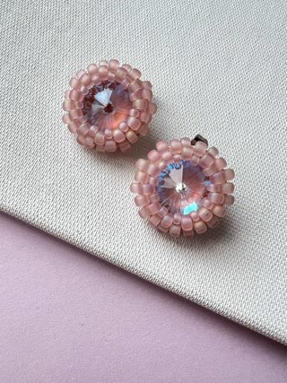 Orecchini Bubble rosa cipria
