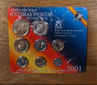 Cartera Últimas Pesetas 2001 Sin Circular