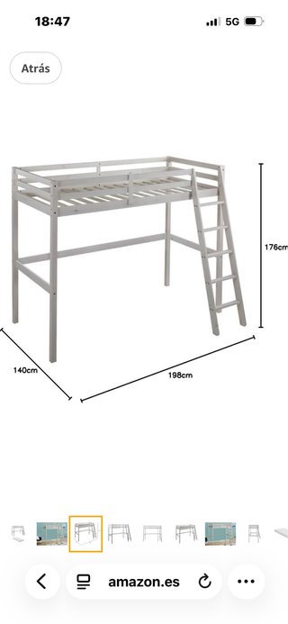 Litera alta infantil madera blanca