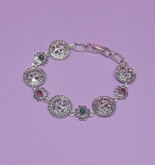 Pulsera de Acero con Motivos Circulares
