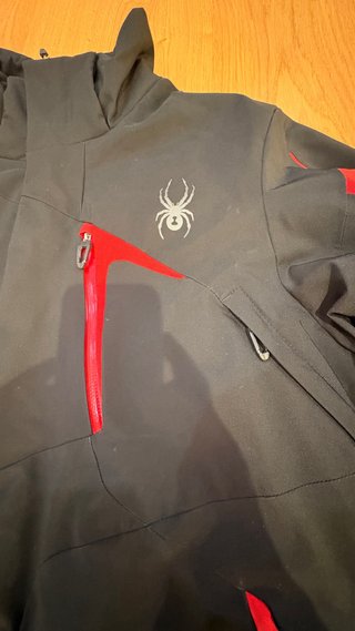 Chaqueta de esquí Spyder negra y roja