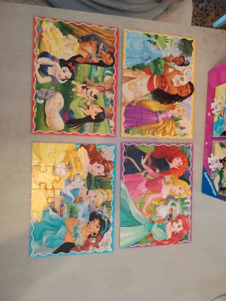 Puzzle 4 en 1 Princesas Disney