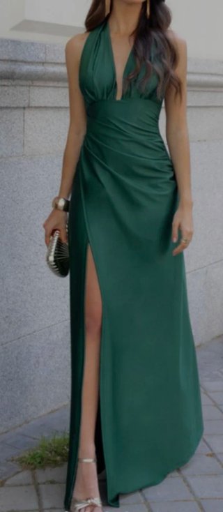Vestido de Gala Verde Botella Pura Vida