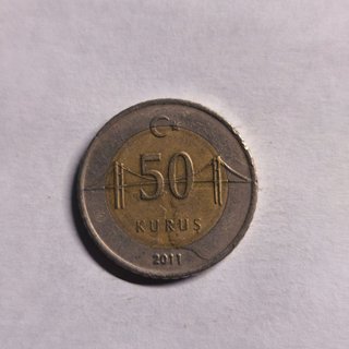 Moneda 50 Kurus Turquía 2011