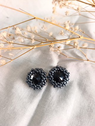 Orecchini Bubble grigio grafite
