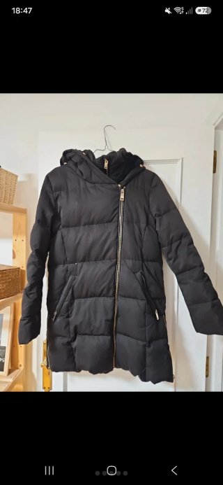 Abrigo acolchado mujer negro 70% pluma 30% plumon