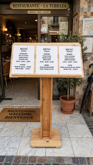 Atril para Restaurante Multilingüe