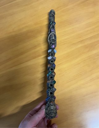 Flauta Artesanal Tallada con Minerales