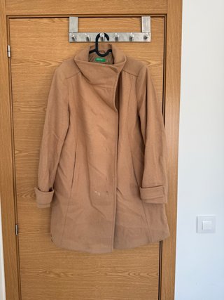 Abrigo de lana Benetton beige Talla 44
