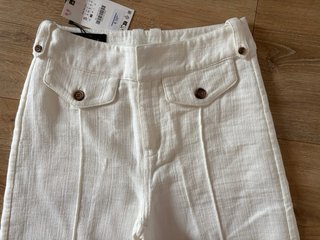 Pantalón culotte Zara blanco tejido rústico nuevo