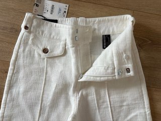 Pantalón culotte Zara blanco tejido rústico nuevo