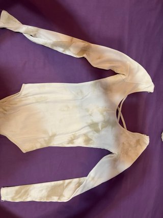 Body manga larga beige y blanco
