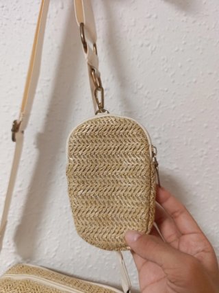 Bolso de playa tejido con monedero