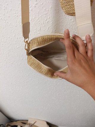 Bolso de playa tejido con monedero