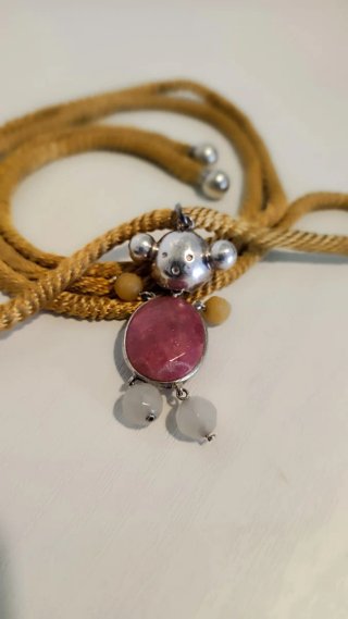 Colgante Oso Tous Plata y Piedra Rosa