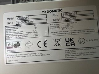 Nevera Dometic CRX80 para Camper