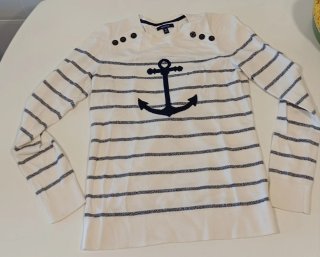 Jersey marinero Nautica ancla rayas mujer XS
