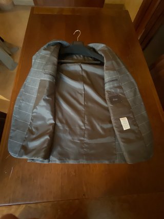 Traje de Chaqueta Capelhi Gris con Cuadros