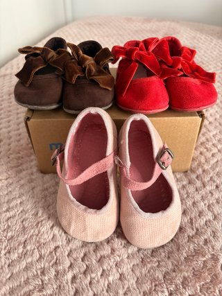Lote 3 pares de zapatos terciopelo