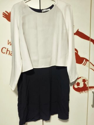 Vestido Mango Blanco y Negro