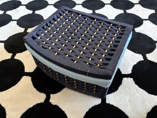 Caja de Mimbre Azul