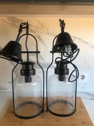 Set de 2 Faroles Colgantes Negros
