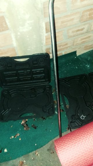 Juego de pesas con barra y esterilla