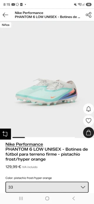 Botas niño/a de fútbol Nike Phantom 6 Low Unisex