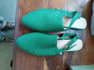 Zapatos planos destalonados verdes