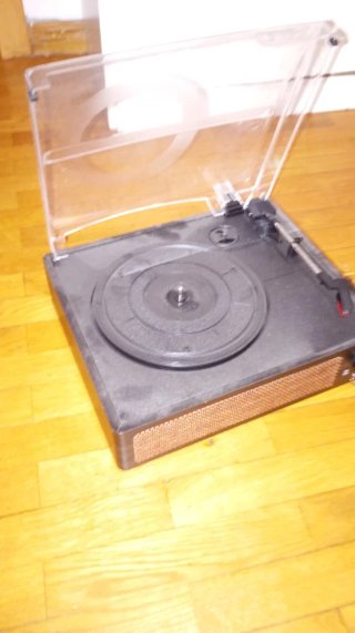 Giradischi Bluetooth Nero/Marrone