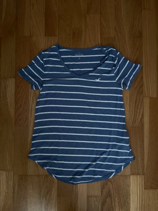 Camiseta Hollister Rayas Azul Talla S