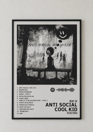 Cuadro Beny Jr Anti Social Cool Kid A3