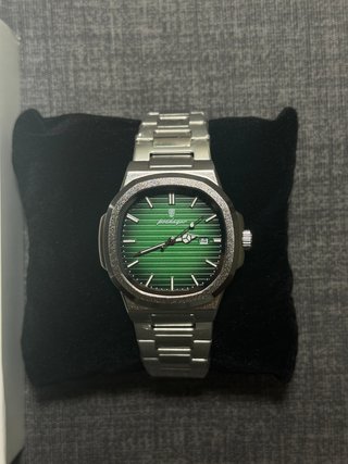 Reloj POEDAGAR Hombre Plateado y Verde