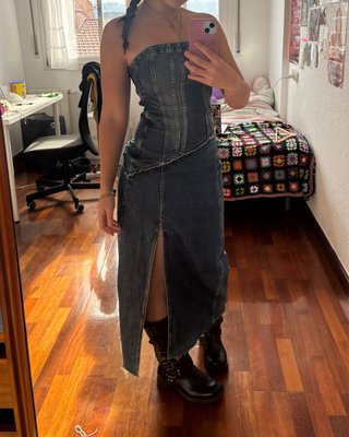 Vestido vaquero largo Zara