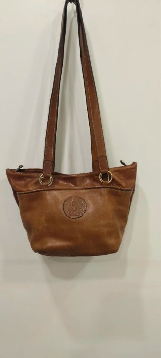 Maleta de cuero GENUINE LEATHER marrón