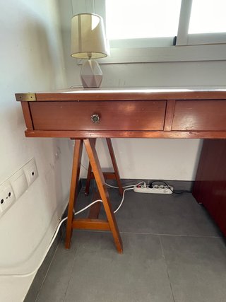 Mesa de Escritorio de Madera Roble Barnizada