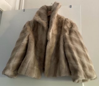 Chaqueta Piel Sintética Beige/Marrón