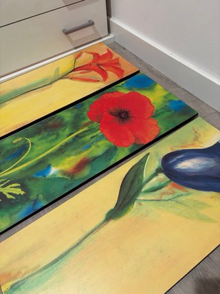 Conjunto 3 cuadros flores decorativos
