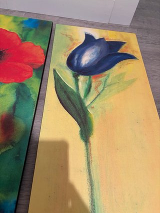 Conjunto 3 cuadros flores decorativos