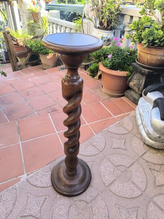 Columna de Madera Tallada en Espiral 90cm