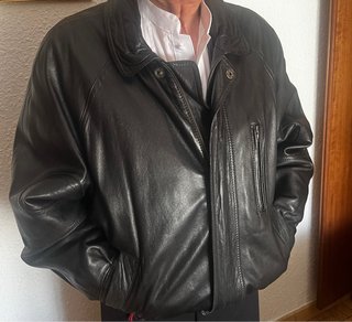 Cazadora Piel Caballero Negra