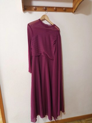 Vestido largo burdeos
