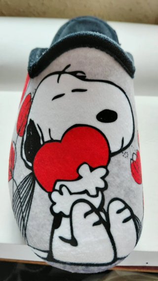 Zapatilla Snoopy Corazón Gris