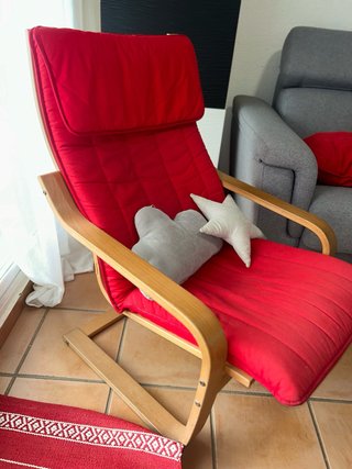 Sillón relax tela y madera