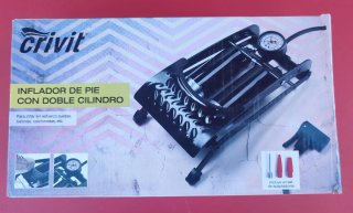 Inflador de Pie Crivit con Doble Cilindro