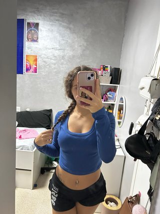 Camiseta manga larga azul