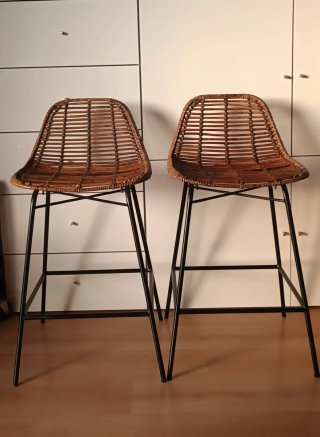 Set de 2 Taburetes de Ratán (preu x tots 2)