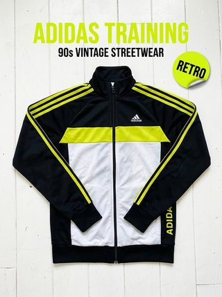 Sudadera Adidas Training Negro Amarillo Blanco Y2K