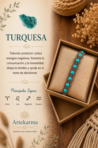 Pulsera Macramé Turquesa Artekarma